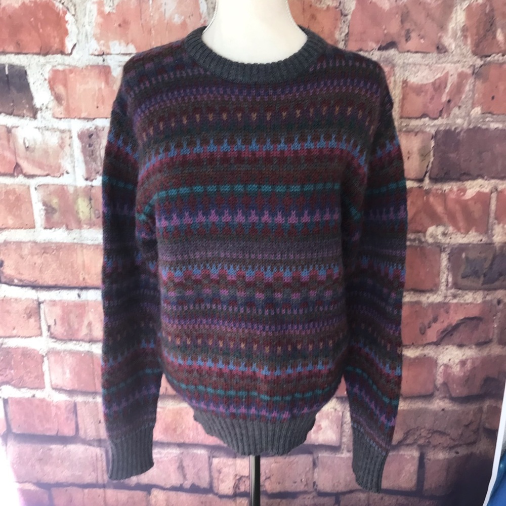 100% Wool Boston Traders Multi Color Sweater